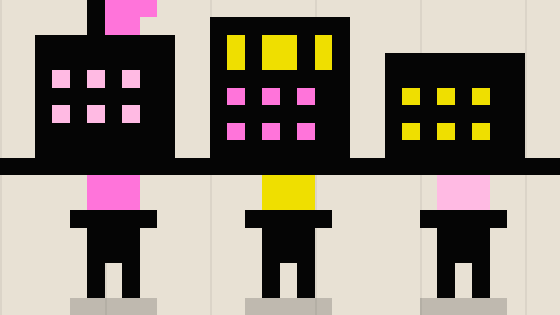Pixel-art campus recruiting scene